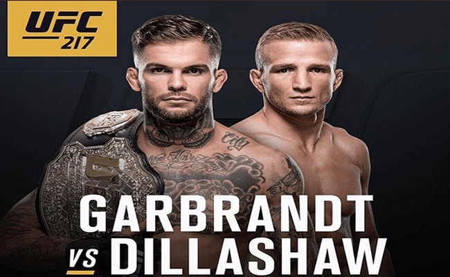 Cody Garbrandt versus T.J. Dillashaw op UFC 217 in New York