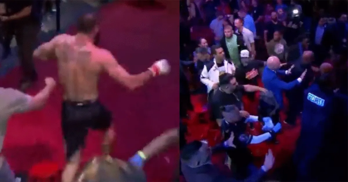 'Ik ga je bek slopen!' Vechter sprint kooi uit om klote fan aan te pakken