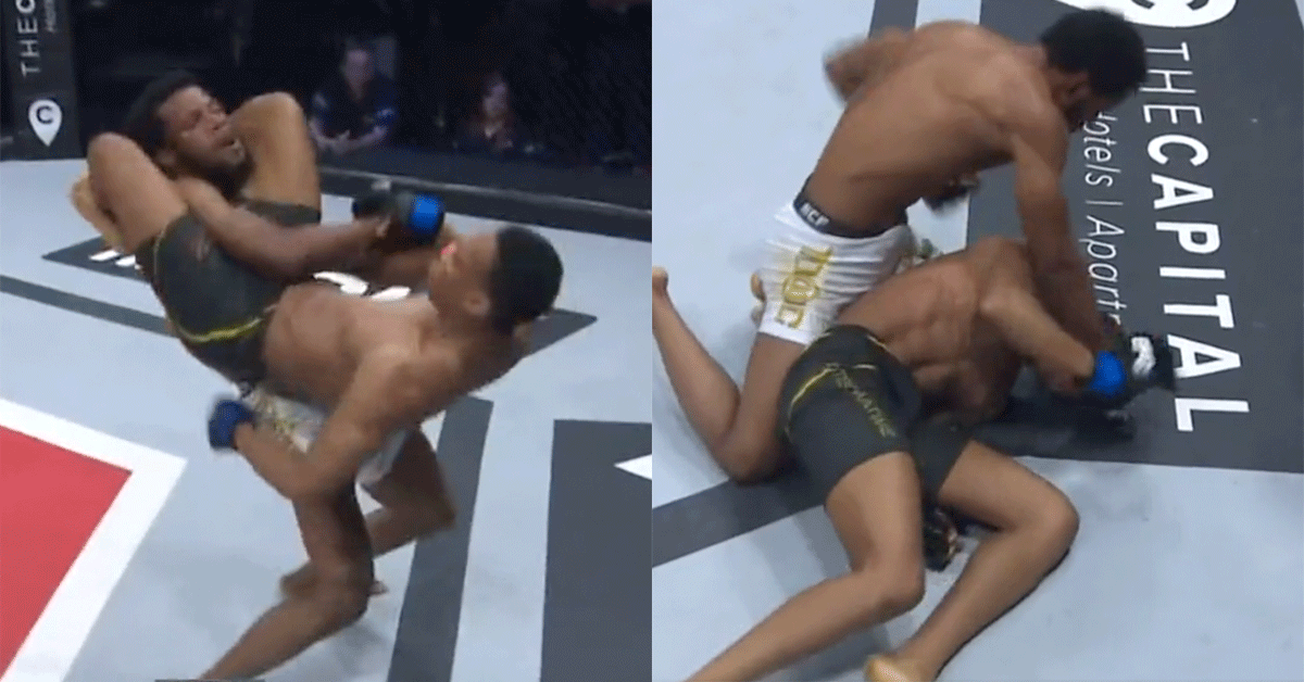 ZIEN! MMA-vechter 'KO' door eigen knie tijdens gevecht