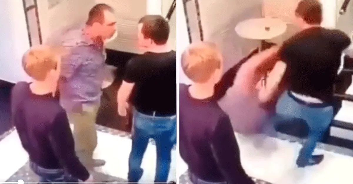 Knul slaat ruziemaker onderuit! 'Elleboog uit de hel' (video)