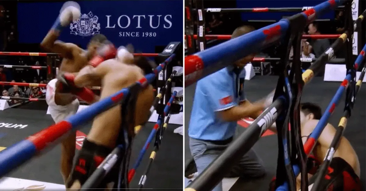 Nasty Headkick kost kickbokser de kop! Gaat zwaar KO