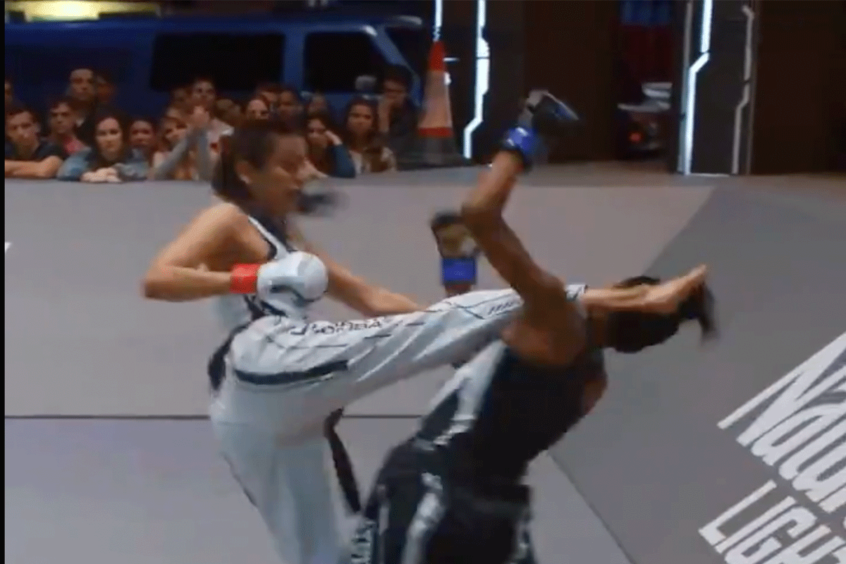 Karate chick 'KO's rivale met brute headkick (video)