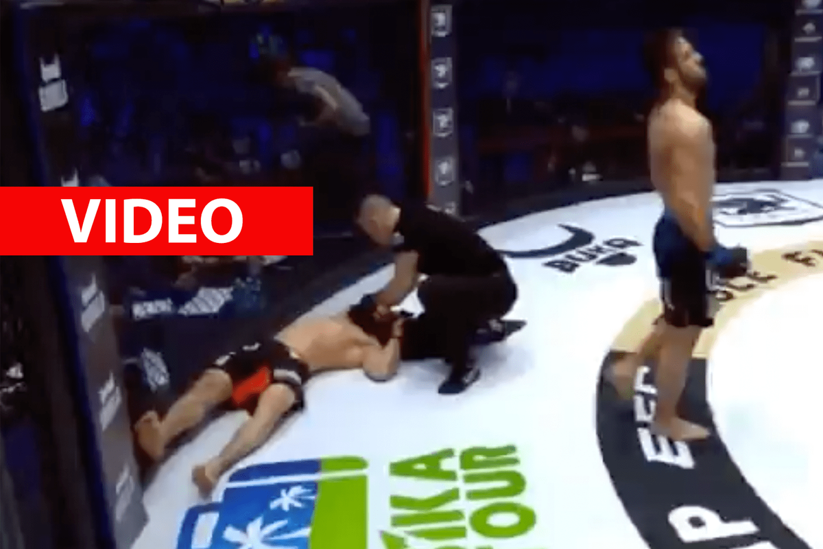 Fantastische knock-out tijdens MMA-gevecht in Moskou (video)