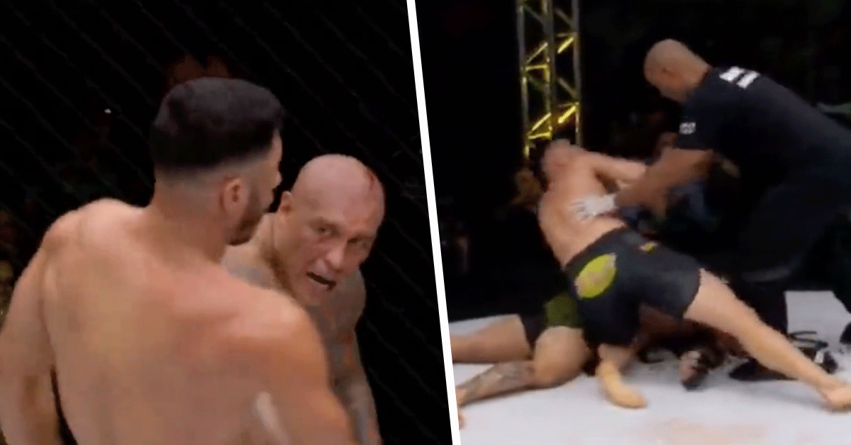 Ongezien! Vechter KO geknuppeld in totale oorlog om MMA-titel  (video)