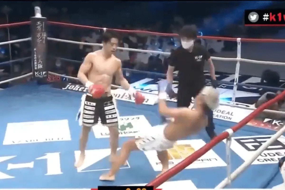 Remy Bonjasky 'KO' stijl! Fatale knie treft kickbokser