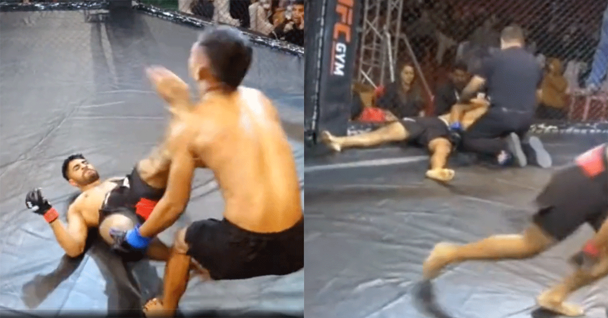 ‘Up kick’-KO! MMA knokker past leipe kaakschop toe (video)