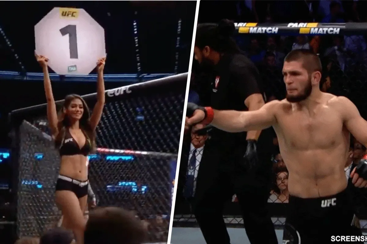 ‘Nutteloos'! Topvechter Khabib tegen het gebruiken van ringmeisjes