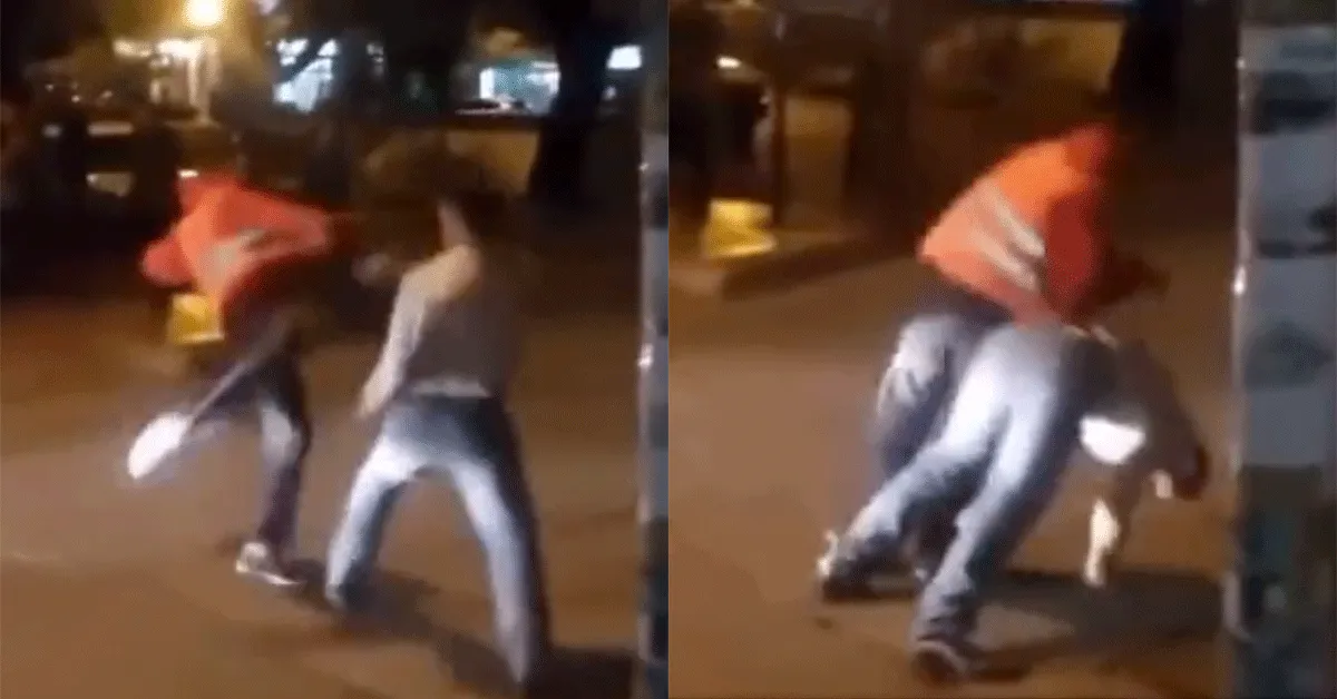 Rappe kickbokser trapt ruziezoeker onderuit met headkick | video