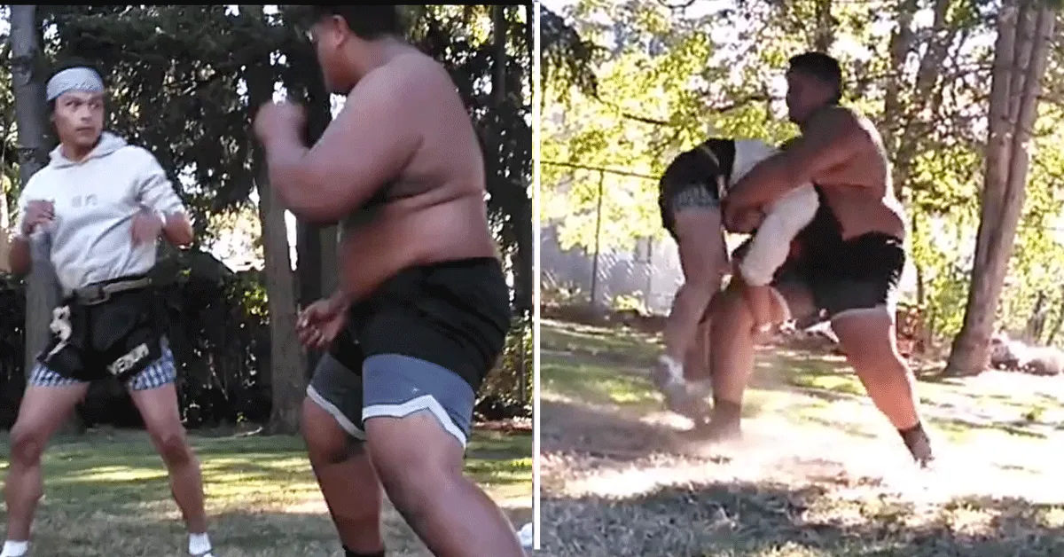 Kickbokser legt het af tegen dikke jongen! 'Dwarskop' (video)
