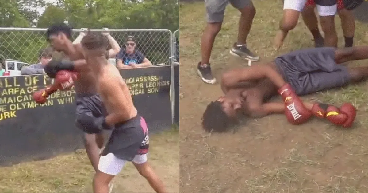 Kortsluiting! Vechter 'KO' geklapt na bevriezen | video