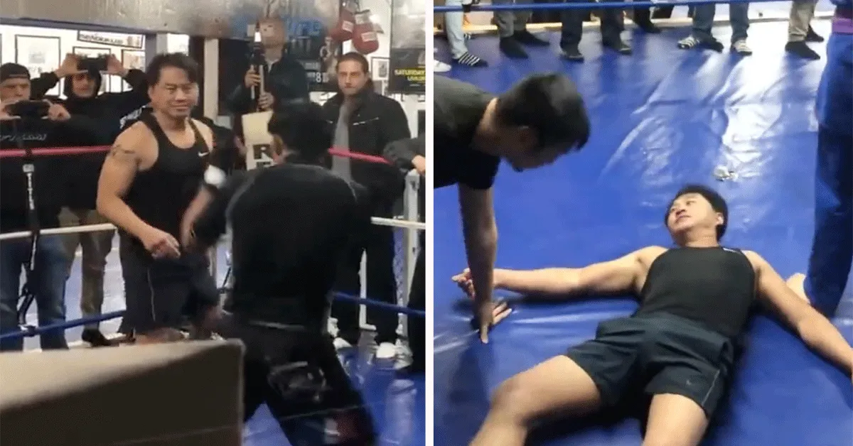 Kung Fu meester geklapt door kooivechter! 'Opscheppen afgestraft' (video)