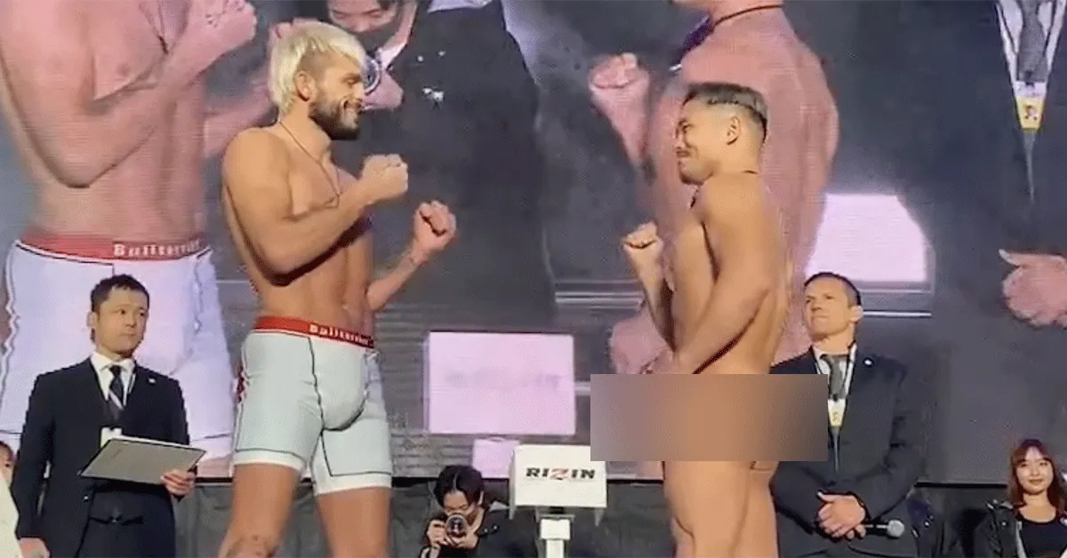 Naakt op staredown! MMA-vechter gaat los (video)