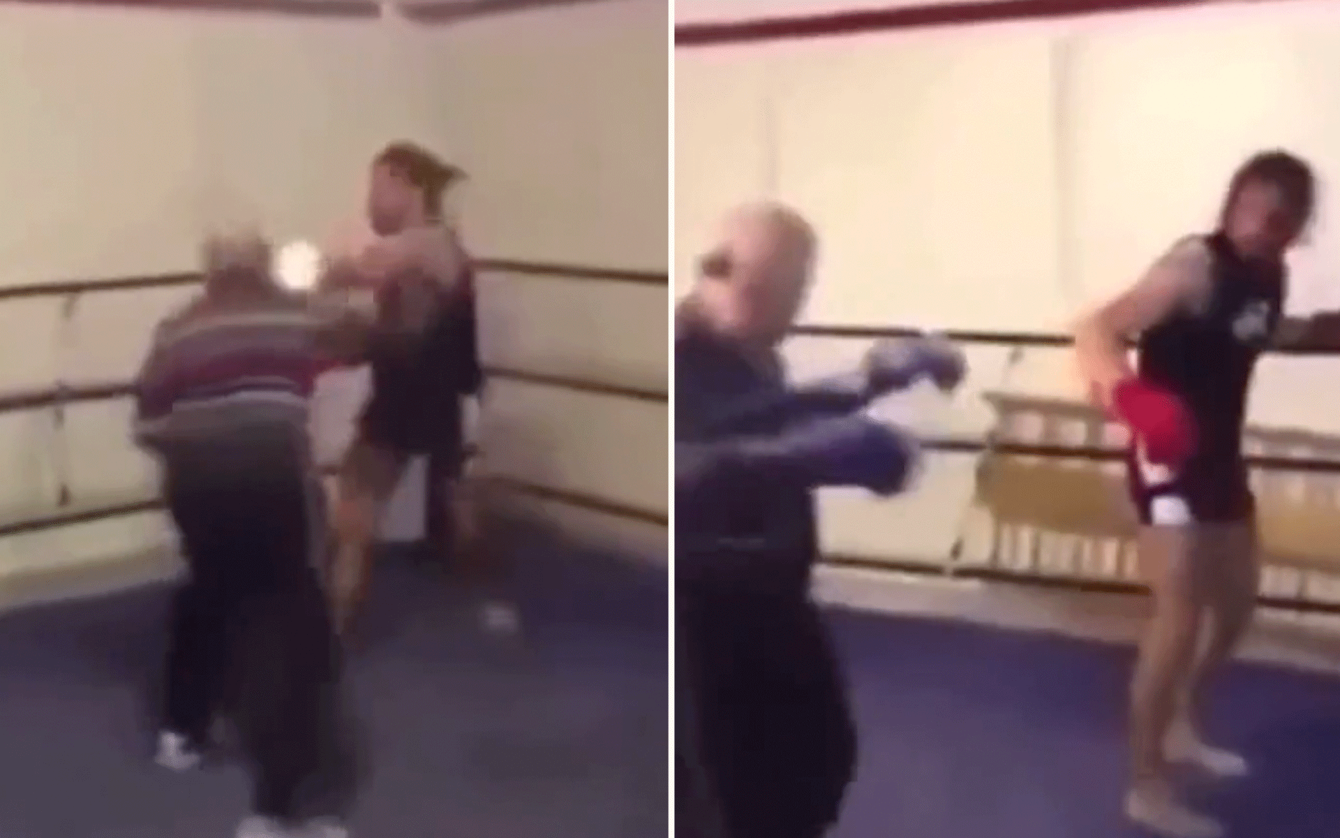 Oud-bokser (74) geeft knaap pak slaag in de ring | video