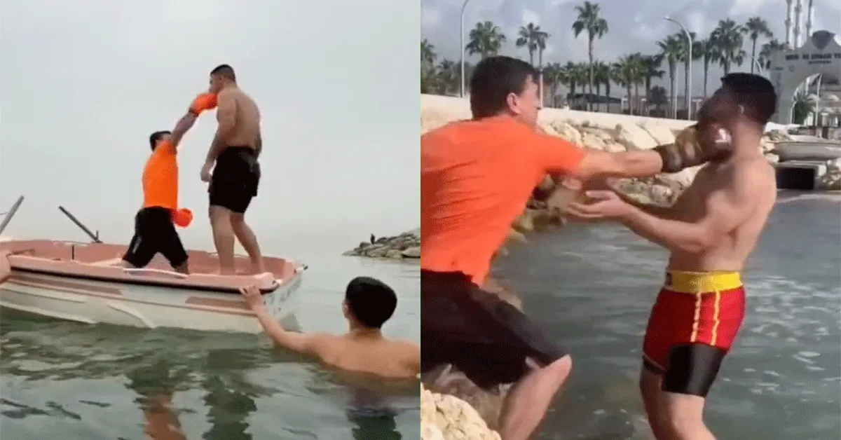 'Knettergek!' Coach slaat kickboksers water in | video