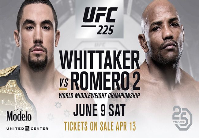 Robert Whittaker vs. Yoel Romero 2 als titelgevecht bevestigd voor UFC 225