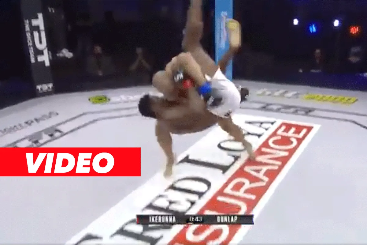 Enge knock-out: Roland Dunlap vernietigt Obinwa Ikebunna op LFA 104
