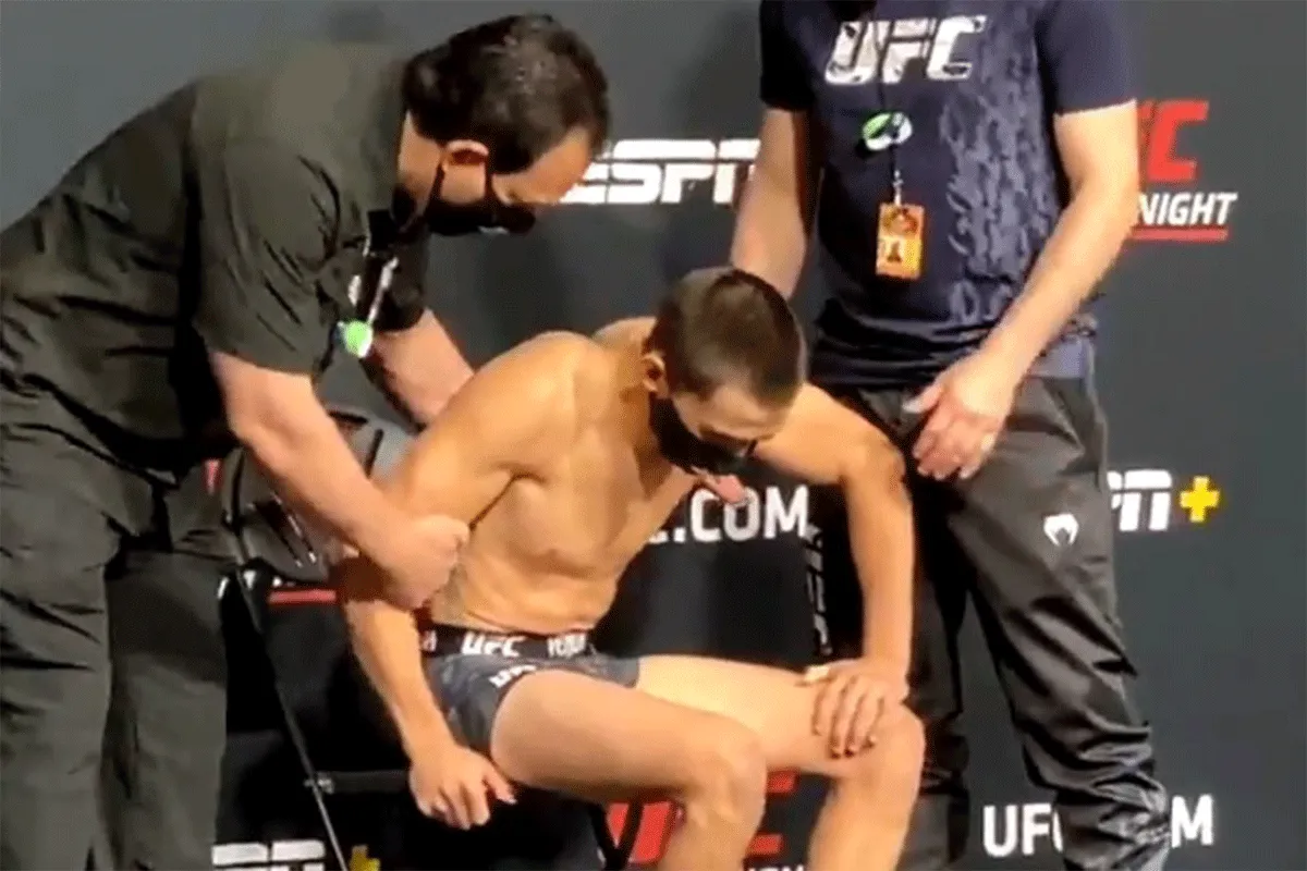 VERBOD: UFC'er Benoit trillend op weegschaal, ziet gevecht verdampen