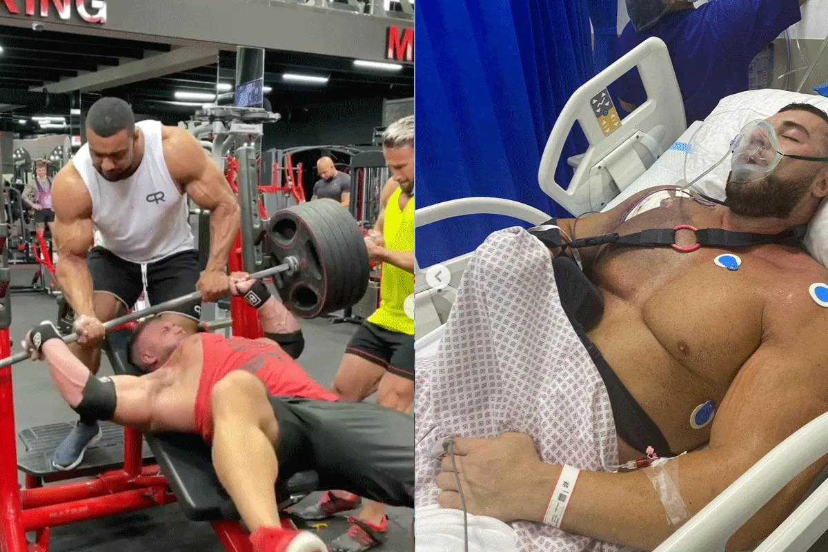 PATS: Borstspier stoere body builder scheurt finaal af (video)