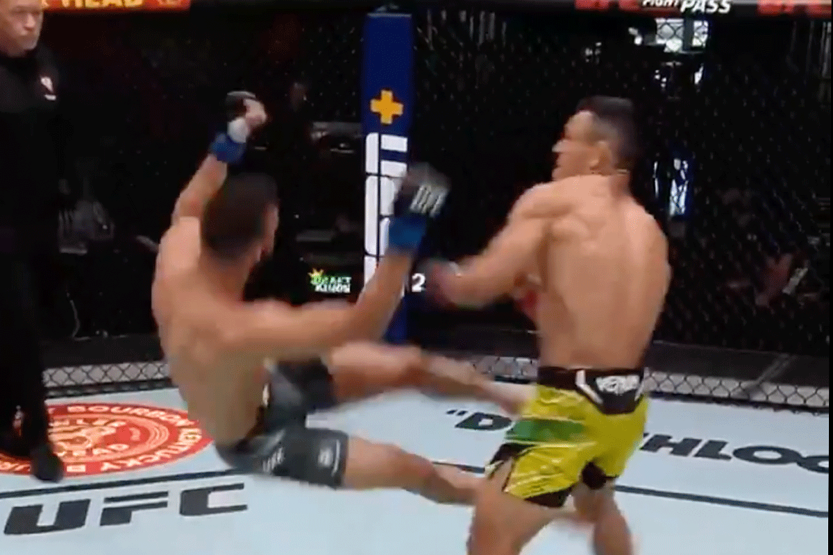 UFC'er FLIPT uit naar 'KO' rammen tegenstander (video)