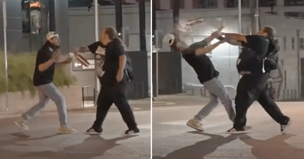 'Thermoskan-Jitsu!' Pestkop geklapt door slachtoffer (video)