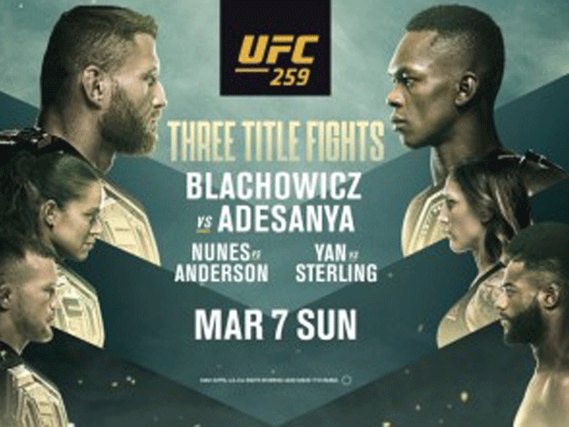 UFC 259: Blachowicz vs Adesanya live kijken op tv