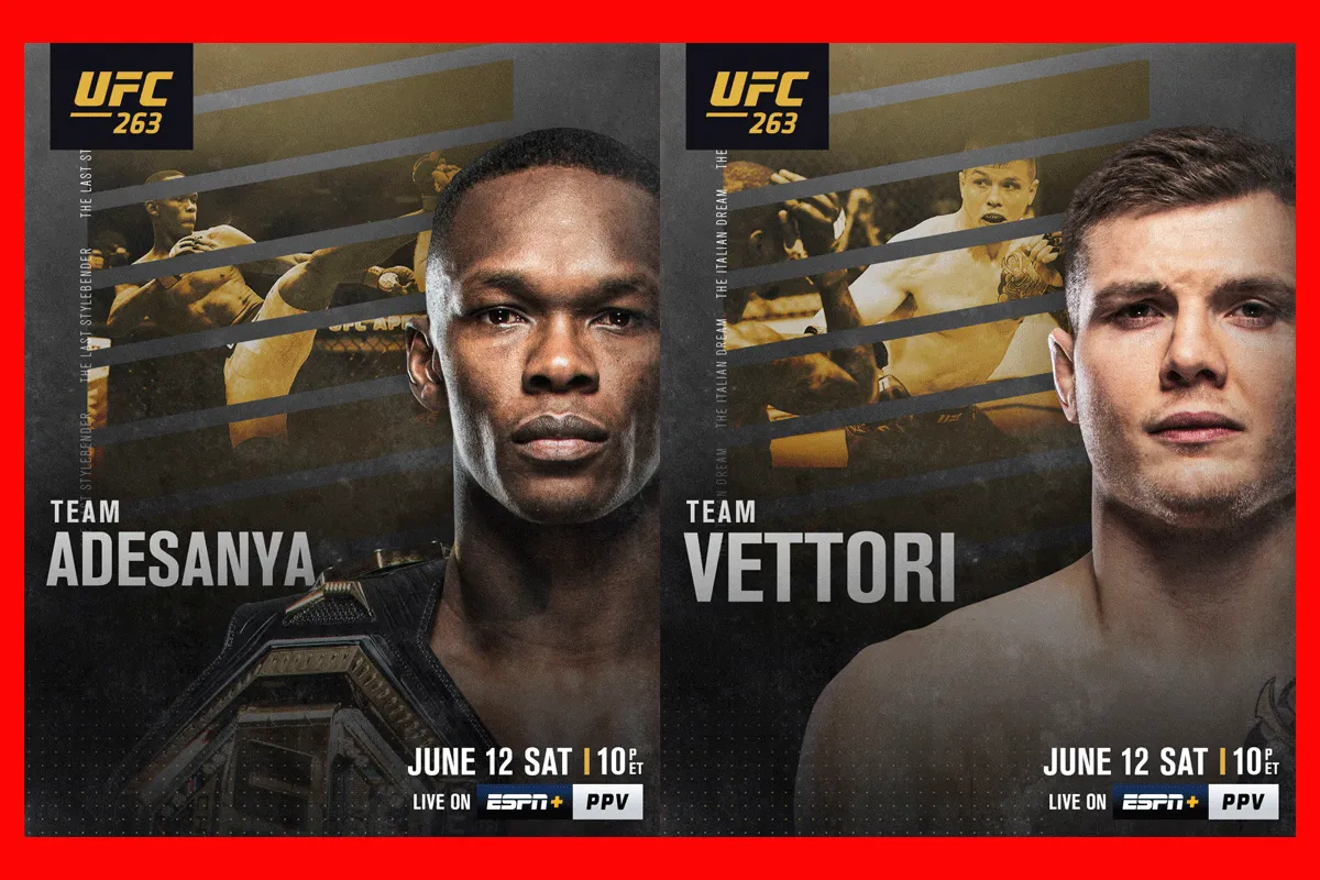 Kijk vannacht live naar UFC 263: Adesanya vs Vettori 2 (GRATIS)
