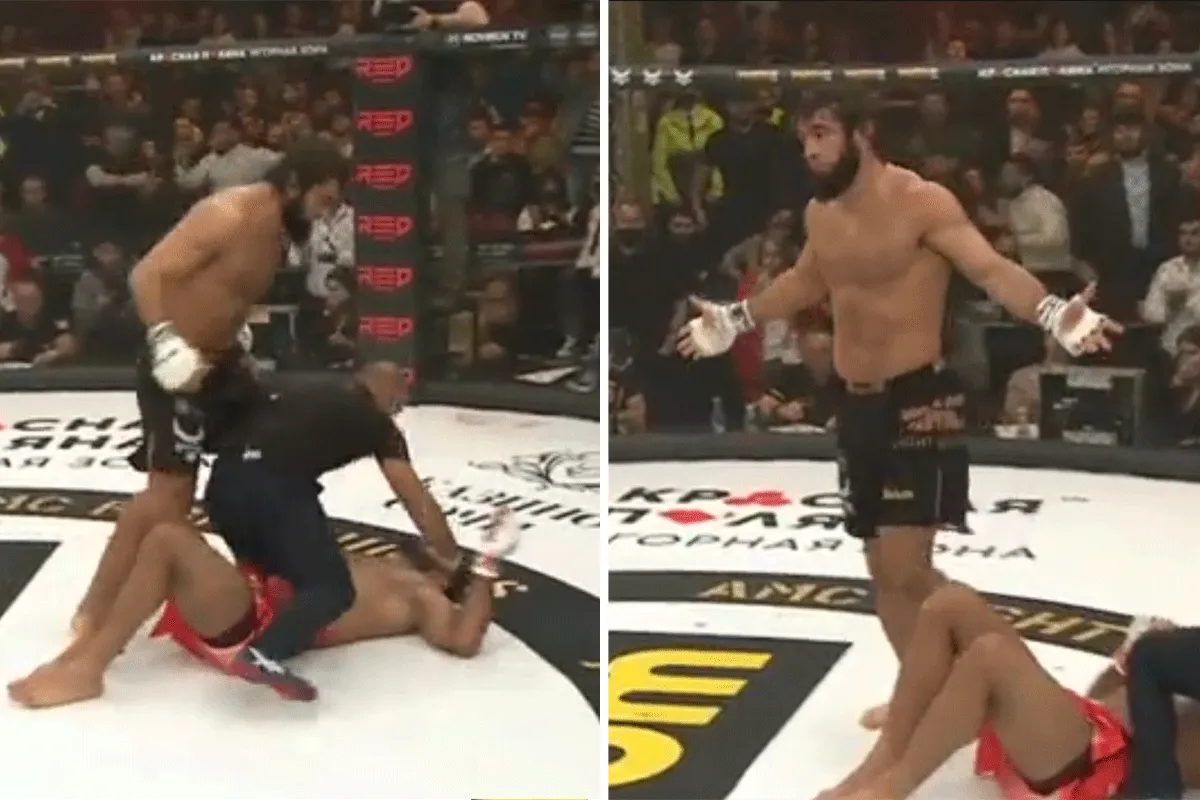 In 5 sec 'KO'! Vechter met TURBO stoot omver gemept (video)