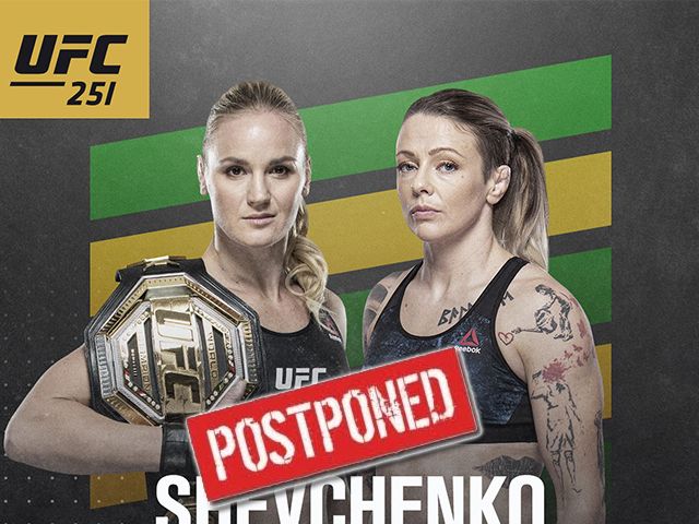 UFC 251 titelgevecht Valentina Shevchenko vs Joanne Calderwood afgelast