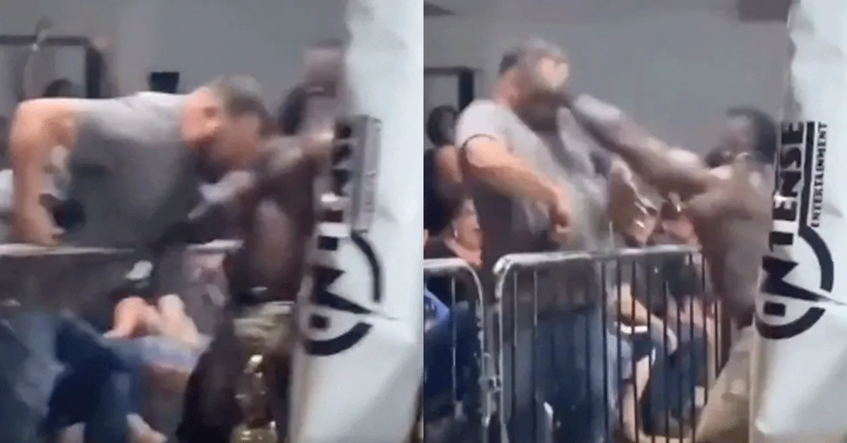 Boze fan 'KOPSTOOT' worstelaar neer maar krijgt karma | video