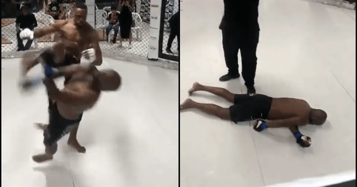 Fatale Headkick! Vechter trapt rivaal licht uit de ogen | video