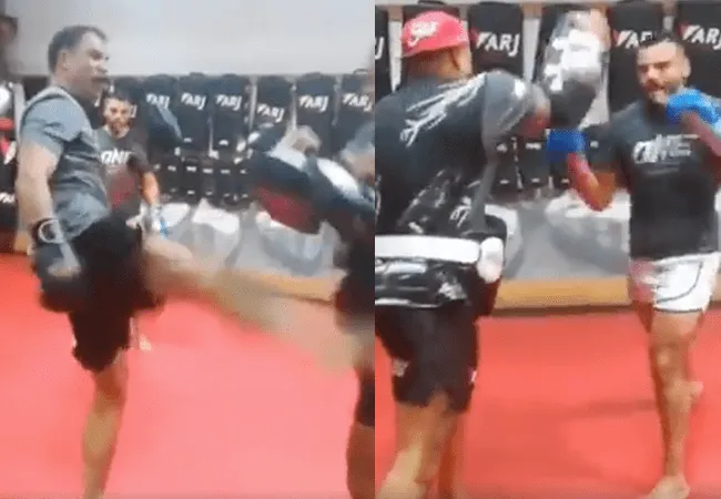 Peter Aerts in training met ONE Championship's Tarik Khbabez (video)