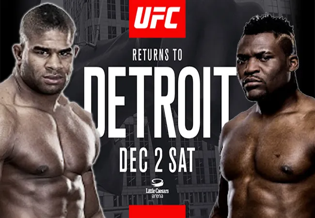 Alistair Overeem de ring in tegen Francis Ngannou op UFC 218