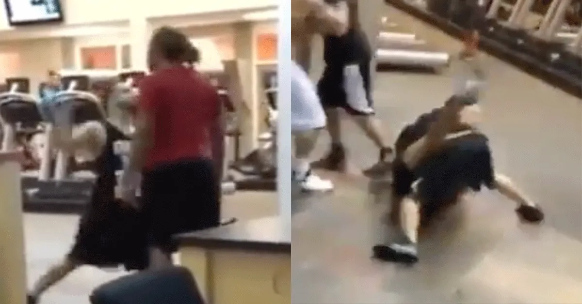 Anabooltjes knokken in Fitness Gym! Die kleine begon (video)