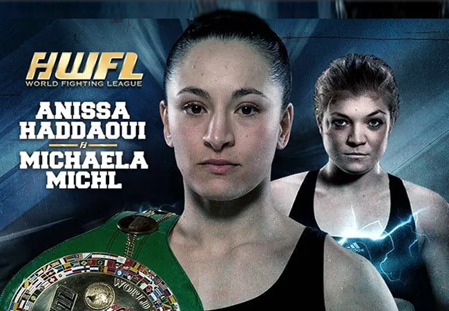 Anissa Haddaoui treft Michaela Michl tijdens WFL Super Fight