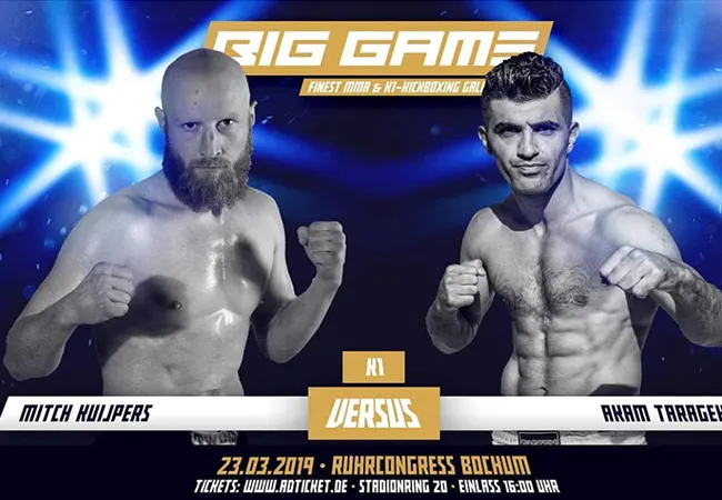 Nederlandse kickboksers in actie tijdens Big Game 3 Bochum
