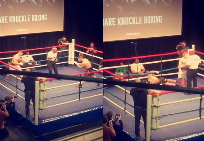 VIDEO: Brute knockout tijdens blote vuist bokspartij in Londen