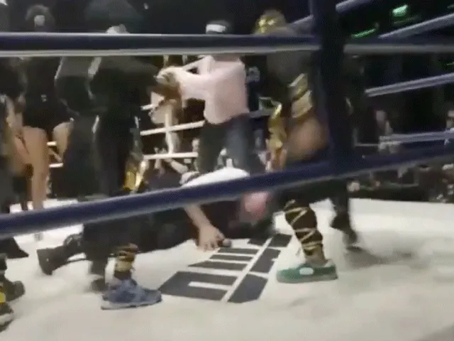 K-1 Kickbokslegende Bob Sapp slaat promotor tegen de vlakte (video)