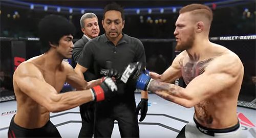 Conor McGregor versus Bruce Lee in MMA gevecht