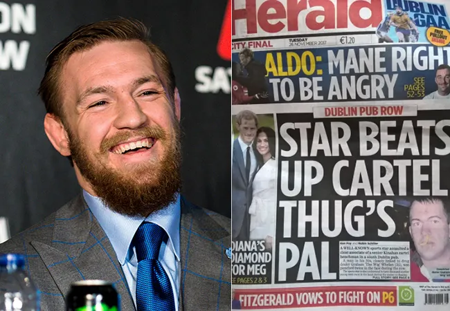 Connor McGregor slaat Iers Maffia lid in elkaar in Café?