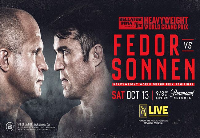 Fedor Emelianenko vs Chael Sonnen headliner tijdens debuut Bellator MMA in Long Island