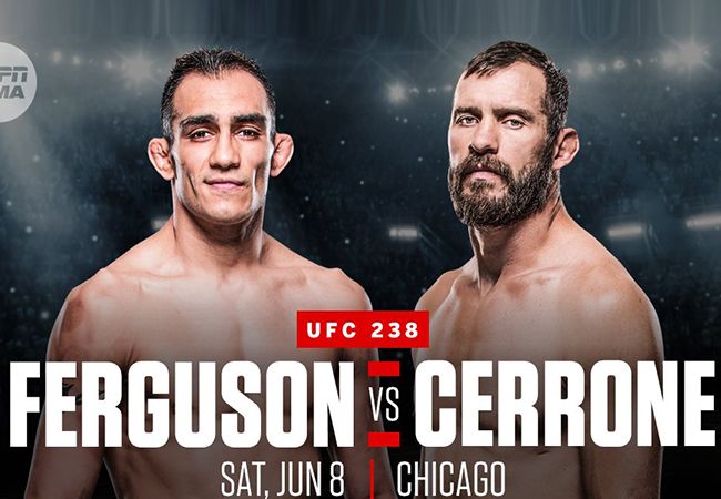 Tony Ferguson treft Donald Cerrone tijdens UFC 238