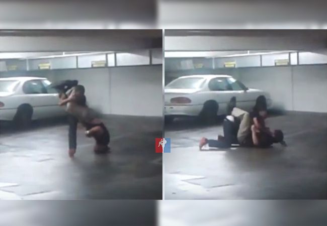 MMA garage gevecht: Man verdedigt zichzelf tegen aanvaller