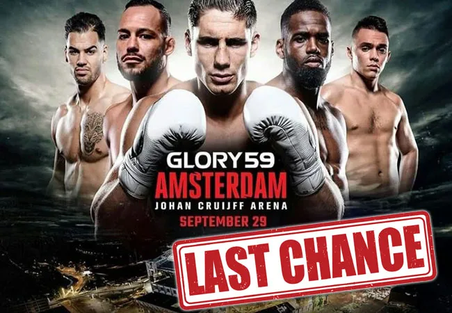 Kaarten GLORY 59 Amsterdam bijna uitverkocht!