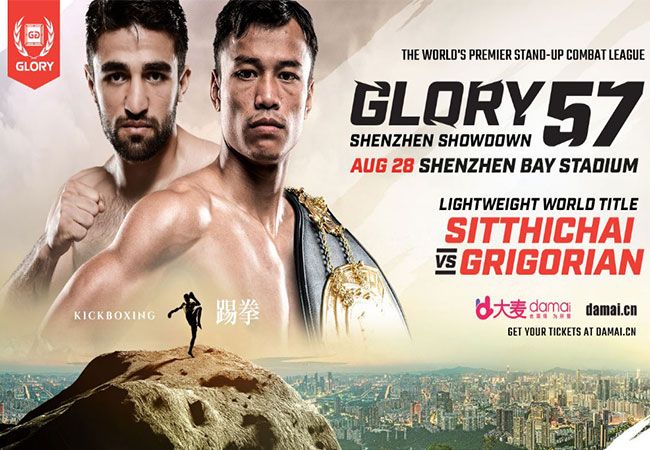 Marat Grigorian vs Sitthichai Sitsongpeenong Headliner tijdens GLORY 57 Shenzhen