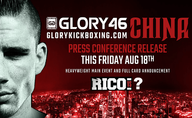 Rico Verhoeven's tegenstander voor Glory 46 China vrijdag aangekondigd!