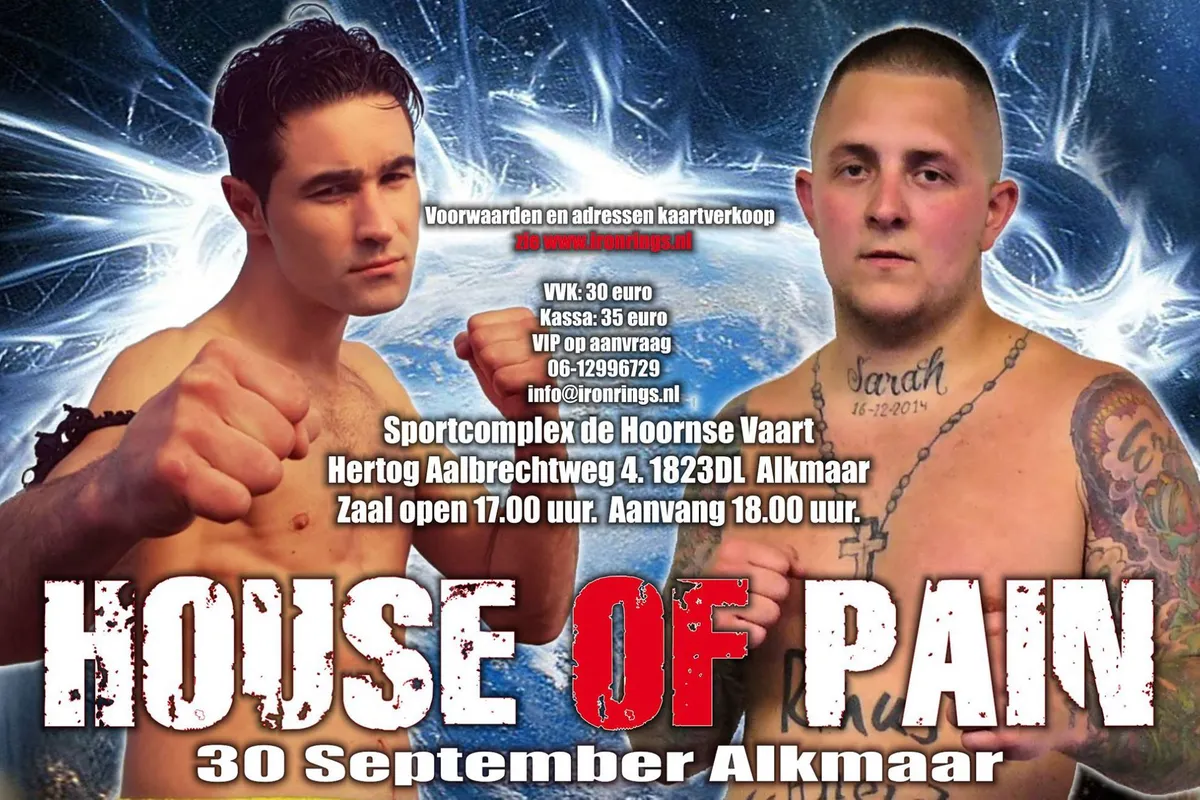 Lokaal talent Hannes Schneider en Marino Schouten op kickboksgala House of Pain!