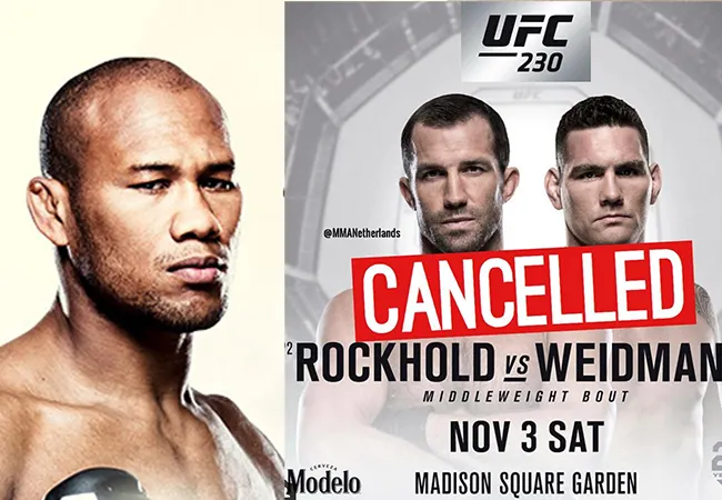 UFC 230: 'Jacare Souza vervangt Luke Rockhold tegen Chris Weidman'