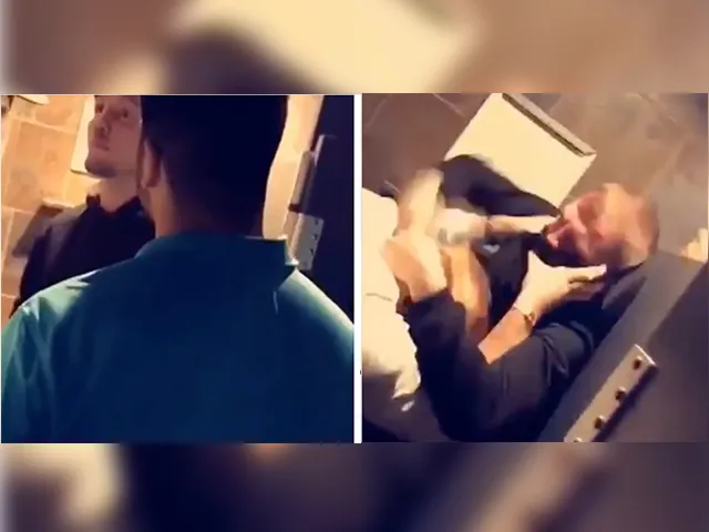 VIDEO: UFC-vechter slaat er flink op los in toilet