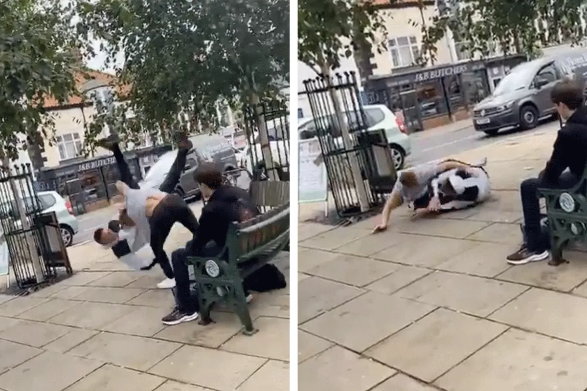 MMA-vechter (16) MEPT volwassen kerel neer op straat (video)