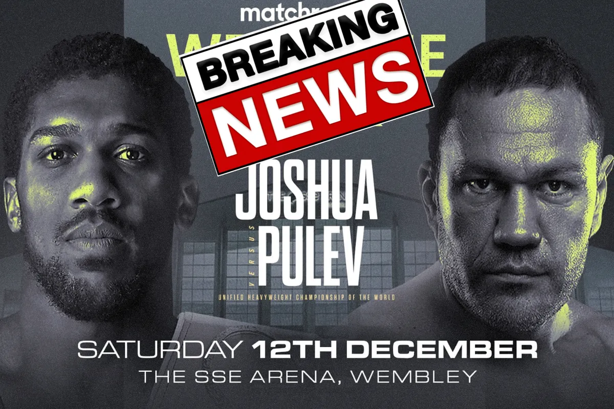Anthony Joshua vs. Kubrat Pulev Officieel voor 12 december